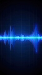 Blue sound waves on dark background