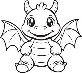 Dragon Icon silhouette vector white background