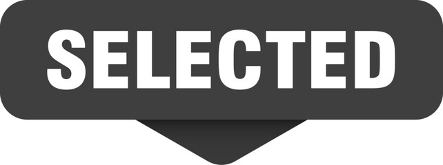 selected sticker. selected sign on transparent background