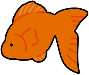 A simple and cute goldfish illustration, ideal for summer festival posters, kids decor, and underwater-themed educational materials.