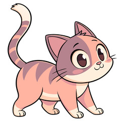 Fototapeta premium Cute Cat Icon Illustration Vector