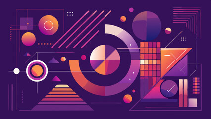 Obraz premium Abstract geometric composition with circles and lines