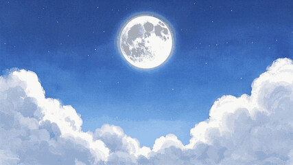 Lunar Wash full moon isolated watercolor vector illustration svg