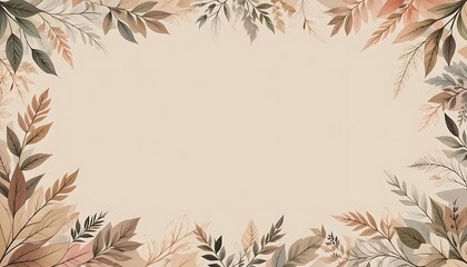 Minimalist botanical background with green leaves and abstract shapes, perfect for wedding invitations, posters, or nature-themed templates.