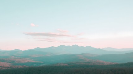 Fototapeta premium Soft pastel mountains in hazy distance