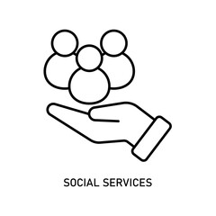 Icon a social services, isolated against a clean background.
