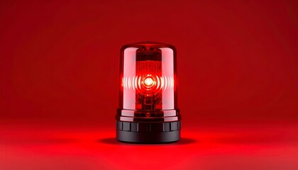 Red alert light over red background