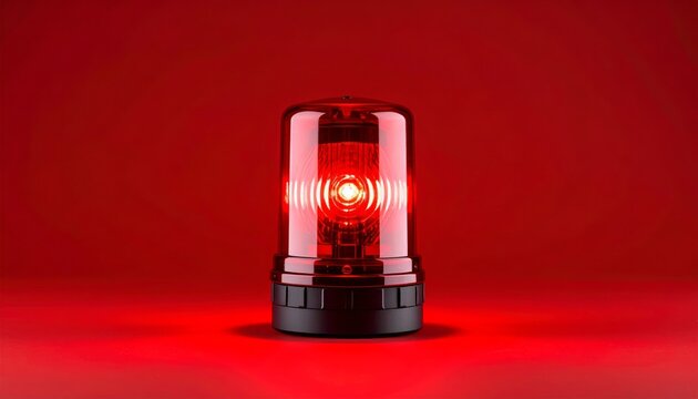 Red alert light over red background