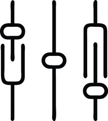  icon of sound sliders and volume control isolated on white background