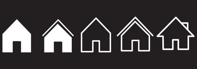 House symbol. House set icon. Home flat icon set vector illustration