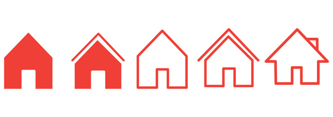 House symbol. House set icon. Home flat icon set vector illustration