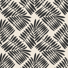 Trendy minimalist seamless botanical pattern with abstract creative hand drawn composition