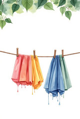 clothes hanging on a clothesline