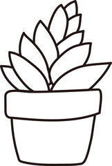 Succulent Potted Plant Doodle


