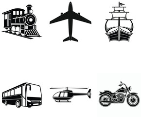 Clean Silhouette Art of Everyday Transportation