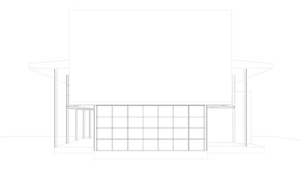 3D illustration of building project