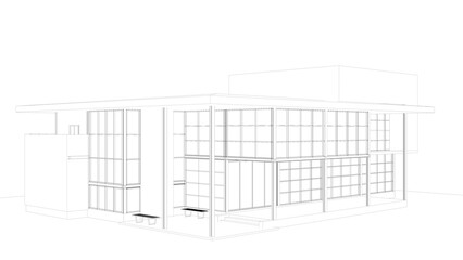 3D illustration of building project