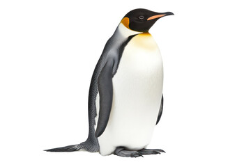 Fototapeta premium Regal Antarctic Majesty: A captivating portrait of an Emperor penguin, a majestic seabird native to the icy expanses of Antarctica, showcasing its striking plumage.