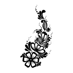 floral design element, Seamless Black and White Floral Pattern – Elegant Vintage Style Botanical Design