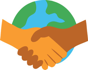 Global partnership handshake illustration icon