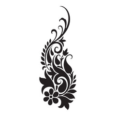 floral design element, Seamless Black and White Floral Pattern – Elegant Vintage Style Botanical Design