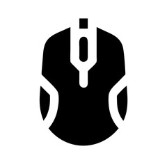 Black gaming mouse icon vector silhouette of digital accessory