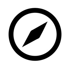 Compass vector icon black navigation tool in minimal flat design
