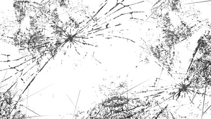 割れたガラス風の白黒グランジ背景
