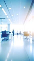 Blurred interior office space, light and airy
