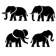 Fototapeta premium set of Elephant silhouette, Elephant silhouette