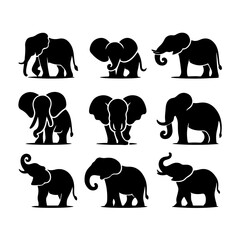 Naklejka premium set of Elephant silhouette, Elephant silhouette