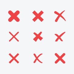 Obraz premium Dynamic flat style cross mark symbol for apps and more