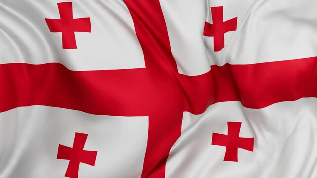 Georgia flag swaying in the wind, endless cycled loop video background