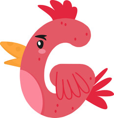 Whimsical Chicken and Rooster Alphabet & Numbers
