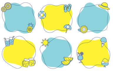 Summer Frame Icons – Blue Line Version