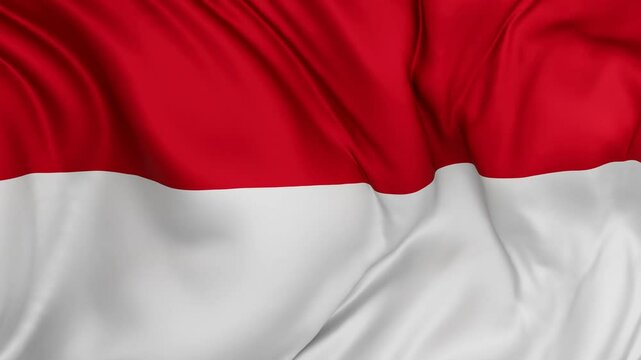 Indonesia, Java and Bali flag swaying in the wind, endless cycled loop video background