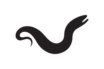 Fototapeta premium Sleek Black Eel Silhouette Design - Modern Minimalist Ocean Animal Vector Graphic