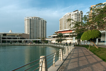 Naklejka premium Manama, Bahrain - December 28, 2023: The Lagoon Park Manama Bahrain