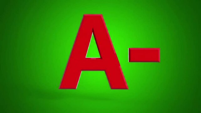3D Rotating Blood Type(A-) Icons on Green Screen