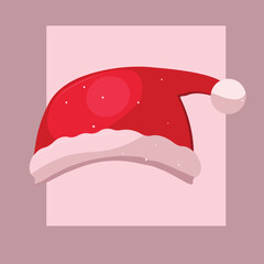 Santa Claus Christmas Hat. Colorful icon for Christmas, New Year season web design. Vector illustration