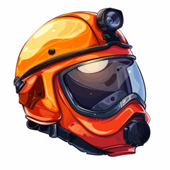 Rescue helmet isolated white background 