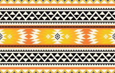 Ethnic Geometric Design.Ethnic Pattern in tribal, folk embroidery abstract art colorful. ornament print. Ethnic Geometric Design for wallpaper,carpet, clothing, fashion, fabric.	