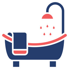Bathtub solid color icon