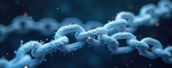 Interconnected white chains forming a complex network, symbolizing connection and unity Clean, minimalist aesthetic Perfect for abstract, technology, or spiritual themes , structure, link
