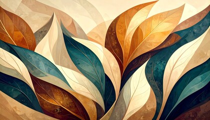 environmental protection with organic shapes in earthy color tones, abstract painting