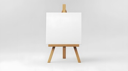 Realistic Artist Canvas Setup on Easel