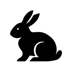 vector silhouette  rabbit logo, vector animal logo, simple animal logo design