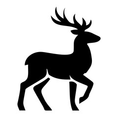 vector silhouette  deer logo, vector animal logo, simple animal logo design