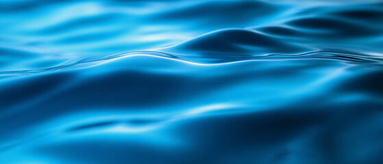 Obraz premium Textura Azul Vibrante. Close-up de uma superfície lisa com padrões ondulados sutis, gradientes suaves e reflexos de luz suaves