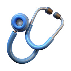 Stethoscope Medical Tool 3d icon in cartoon plastic style minimal isolated on transparent white background